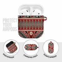 Vintage Bula Fiji AirPods Case Red Tapa Masi Motif LT9 - Polynesian Pride