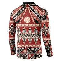 Vintage Bula Fiji Button Sweatshirt Red Tapa Masi Motif LT9 - Polynesian Pride