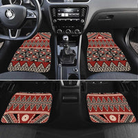 Vintage Bula Fiji Car Mats Red Tapa Masi Motif