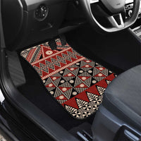 Vintage Bula Fiji Car Mats Red Tapa Masi Motif