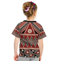 Vintage Bula Fiji Kid T Shirt Red Tapa Masi Motif LT9 - Polynesian Pride