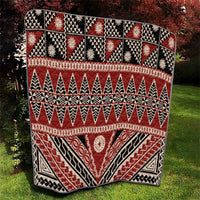 Vintage Bula Fiji Quilt Red Tapa Masi Motif