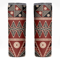 Vintage Bula Fiji Skinny Tumbler Red Tapa Masi Motif