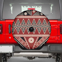 Vintage Bula Fiji Spare Tire Cover Red Tapa Masi Motif