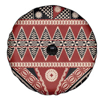 Vintage Bula Fiji Spare Tire Cover Red Tapa Masi Motif