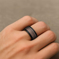 Vintage Bula Fiji Spinner Ring Brown Tapa Motif Fiji Masi Tribal LT9 - Polynesian Pride