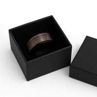 Vintage Bula Fiji Spinner Ring Brown Tapa Motif Fiji Masi Tribal LT9 - Polynesian Pride