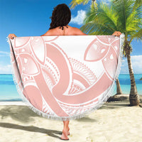 Polynesian Tribal Plumeria Lotu Tamaiti Beach Blanket Pastel Blush - Polynesian Pride