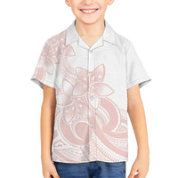 Polynesian Tribal Plumeria Lotu Tamaiti Family Matching Puletasi and Hawaiian Shirt Pastel Blush - Polynesian Pride