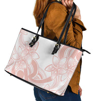 Polynesian Tribal Plumeria Lotu Tamaiti Leather Tote Bag Pastel Blush - Polynesian Pride
