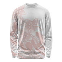 Polynesian Tribal Plumeria Lotu Tamaiti Long Sleeve Shirt Pastel Blush - Polynesian Pride