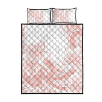 Polynesian Tribal Plumeria Lotu Tamaiti Quilt Bed Set Pastel Blush - Polynesian Pride