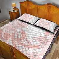 Polynesian Tribal Plumeria Lotu Tamaiti Quilt Bed Set Pastel Blush - Polynesian Pride