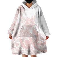 Polynesian Tribal Plumeria Lotu Tamaiti Wearable Blanket Hoodie Pastel Blush - Polynesian Pride