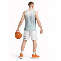 Polynesian Tribal Plumeria Lotu Tamaiti Basketball Jersey Pastel Cyan - Polynesian Pride