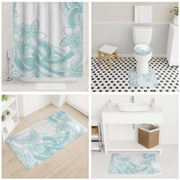 Polynesian Tribal Plumeria Lotu Tamaiti Bathroom Set Pastel Cyan - Polynesian Pride