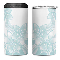 Polynesian Tribal Plumeria Lotu Tamaiti 4 in 1 Can Cooler Tumbler Pastel Cyan LT9 One Size: 16 oz Cyan - Polynesian Pride