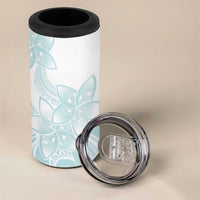 Polynesian Tribal Plumeria Lotu Tamaiti 4 in 1 Can Cooler Tumbler Pastel Cyan LT9 - Polynesian Pride