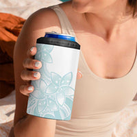 Polynesian Tribal Plumeria Lotu Tamaiti 4 in 1 Can Cooler Tumbler Pastel Cyan LT9 - Polynesian Pride