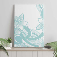 Polynesian Tribal Plumeria Lotu Tamaiti Canvas Wall Art Pastel Cyan - Polynesian Pride