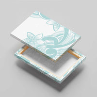 Polynesian Tribal Plumeria Lotu Tamaiti Canvas Wall Art Pastel Cyan - Polynesian Pride