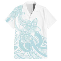 Polynesian Tribal Plumeria Lotu Tamaiti Hawaiian Shirt Pastel Cyan - Polynesian Pride