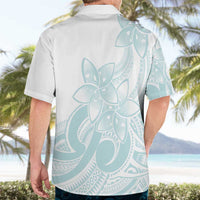Polynesian Tribal Plumeria Lotu Tamaiti Hawaiian Shirt Pastel Cyan - Polynesian Pride