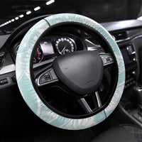 Polynesian Tribal Plumeria Lotu Tamaiti Steering Wheel Cover Pastel Cyan - Polynesian Pride