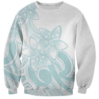 Polynesian Tribal Plumeria Lotu Tamaiti Sweatshirt Pastel Cyan - Polynesian Pride
