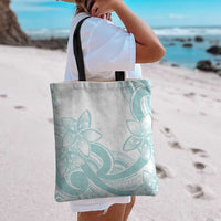 Polynesian Tribal Plumeria Lotu Tamaiti Tote Bag Pastel Cyan - Polynesian Pride