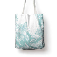 Polynesian Tribal Plumeria Lotu Tamaiti Tote Bag Pastel Cyan - Polynesian Pride
