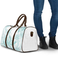 Polynesian Tribal Plumeria Lotu Tamaiti Travel Bag Pastel Cyan - Polynesian Pride