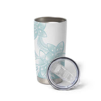 Polynesian Tribal Plumeria Lotu Tamaiti Tumbler Cup Pastel Cyan - Polynesian Pride
