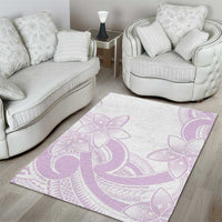 Polynesian Tribal Plumeria Lotu Tamaiti Area Rug Pastel Mauve - Polynesian Pride