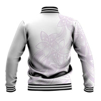 Polynesian Tribal Plumeria Lotu Tamaiti Baseball Jacket Pastel Mauve - Polynesian Pride