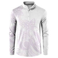 Polynesian Tribal Plumeria Lotu Tamaiti Button Sweatshirt Pastel Mauve - Polynesian Pride