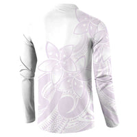 Polynesian Tribal Plumeria Lotu Tamaiti Button Sweatshirt Pastel Mauve - Polynesian Pride