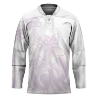 Polynesian Tribal Plumeria Lotu Tamaiti Hockey Jersey Pastel Mauve - Polynesian Pride