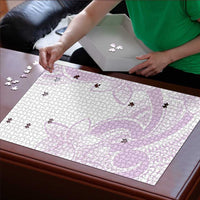 Polynesian Tribal Plumeria Lotu Tamaiti Puzzle Pastel Mauve - Polynesian Pride