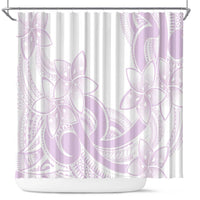 Polynesian Tribal Plumeria Lotu Tamaiti Shower Curtain Pastel Mauve - Polynesian Pride