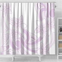 Polynesian Tribal Plumeria Lotu Tamaiti Shower Curtain Pastel Mauve - Polynesian Pride