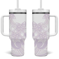 Polynesian Tribal Plumeria Lotu Tamaiti Tumbler With Handle Pastel Mauve - Polynesian Pride