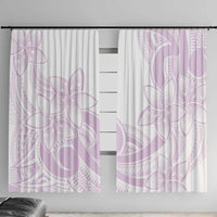 Polynesian Tribal Plumeria Lotu Tamaiti Window Curtain Pastel Mauve - Polynesian Pride