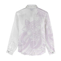 Polynesian Tribal Plumeria Lotu Tamaiti Women Casual Shirt Pastel Mauve - Polynesian Pride