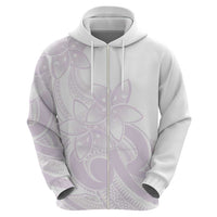 Polynesian Tribal Plumeria Lotu Tamaiti Zip Hoodie Pastel Mauve - Polynesian Pride