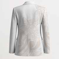 Polynesian Tribal Plumeria Lotu Tamaiti Blazer Pastel Nude - Polynesian Pride