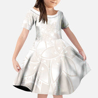 Polynesian Tribal Plumeria Lotu Tamaiti Family Matching Puletasi and Hawaiian Shirt Pastel Nude - Polynesian Pride