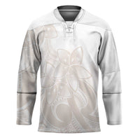 Polynesian Tribal Plumeria Lotu Tamaiti Hockey Jersey Pastel Nude - Polynesian Pride