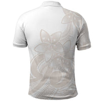 Polynesian Tribal Plumeria Lotu Tamaiti Polo Shirt Pastel Nude - Polynesian Pride