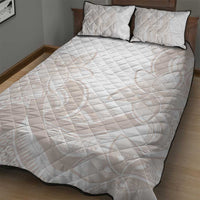 Polynesian Tribal Plumeria Lotu Tamaiti Quilt Bed Set Pastel Nude - Polynesian Pride